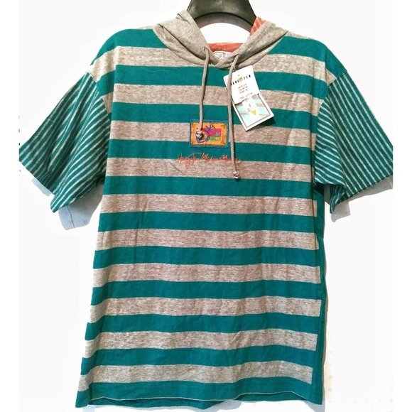 Hang Ten Other - HANG TEN 10 Vintage NWT Deadstock T Shirt 1980s 90s Striped Hood Size Small